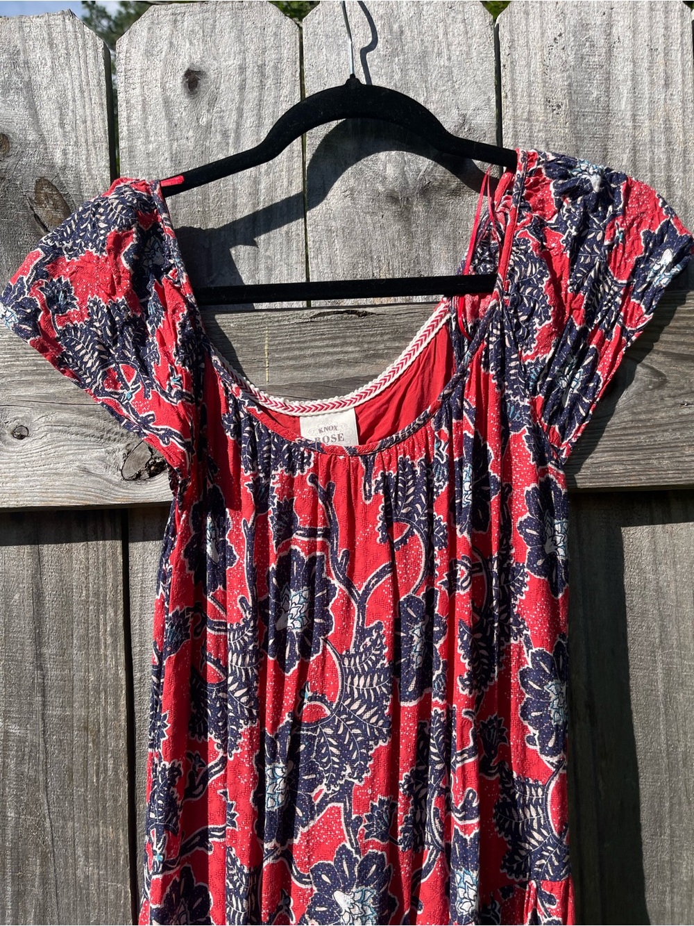 Knox Rose Red & Navy Patterned Maxi Dress Size XS - Picture 2 of 9